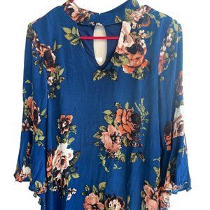 Long Sleeve Floral Dress by Blu Pepper
